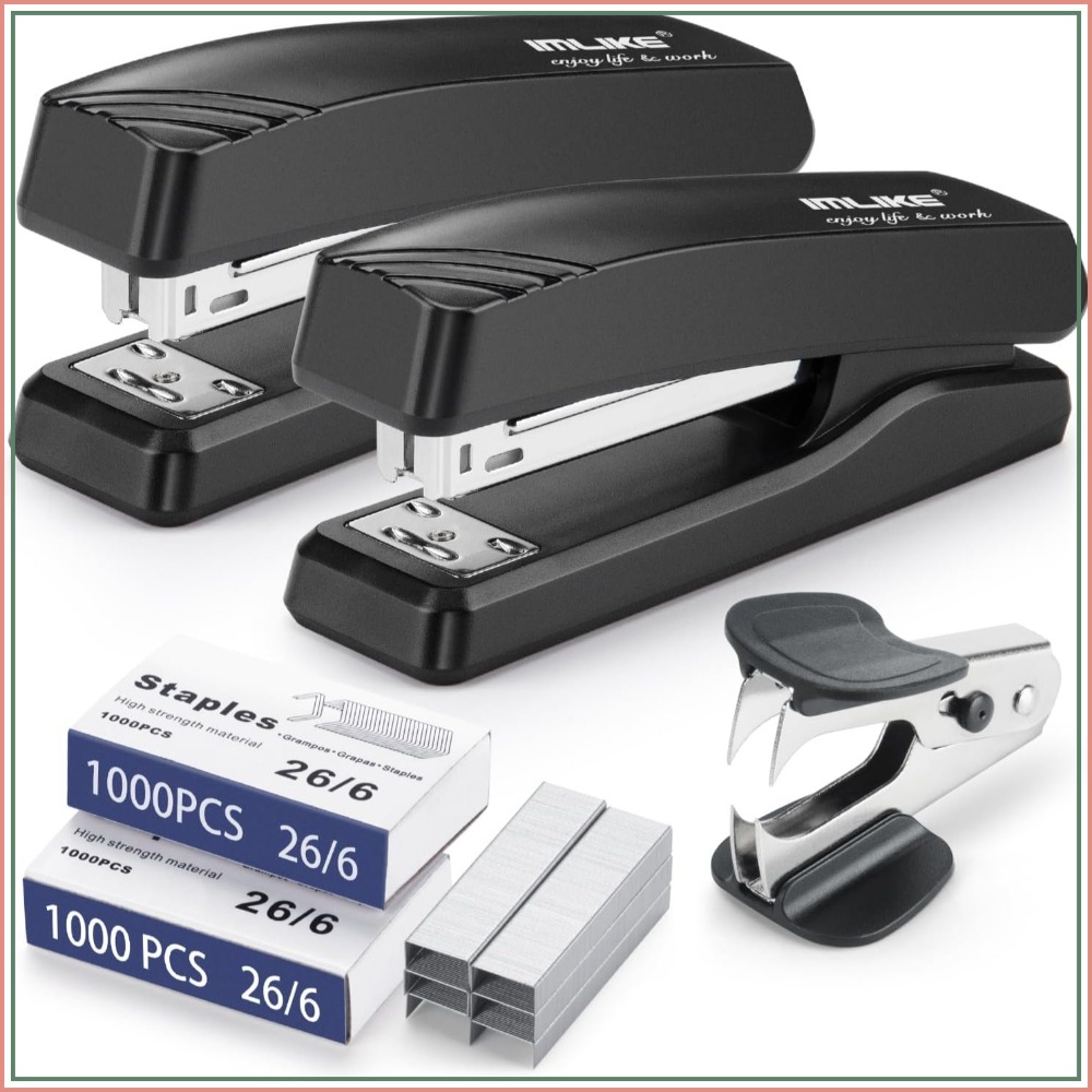 Stapler Half Strip - Desktop Office Stapler with 2000 Staples,