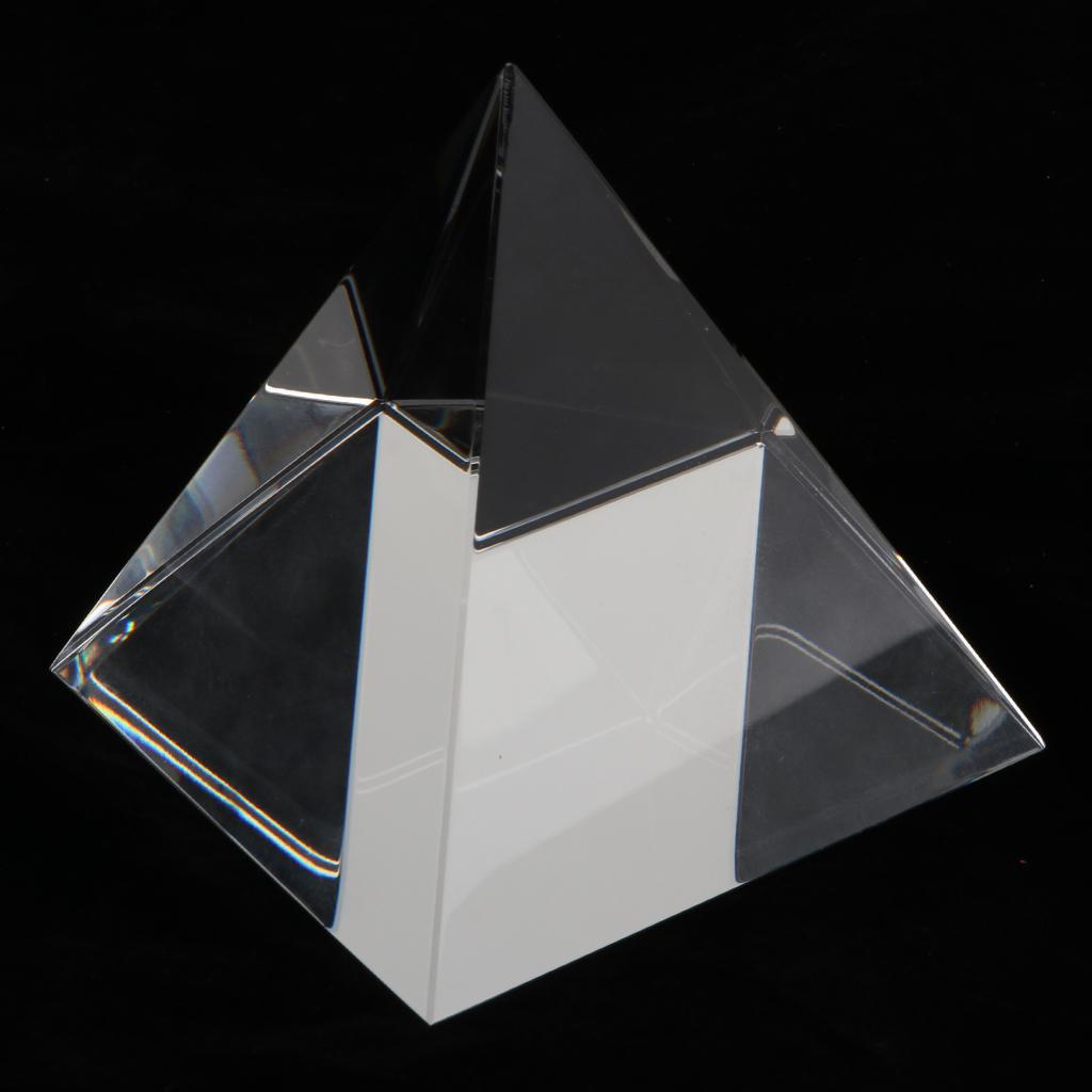 Paper Weight Crystal - K9 Glass Pyramid Prism Sculpture Transparent