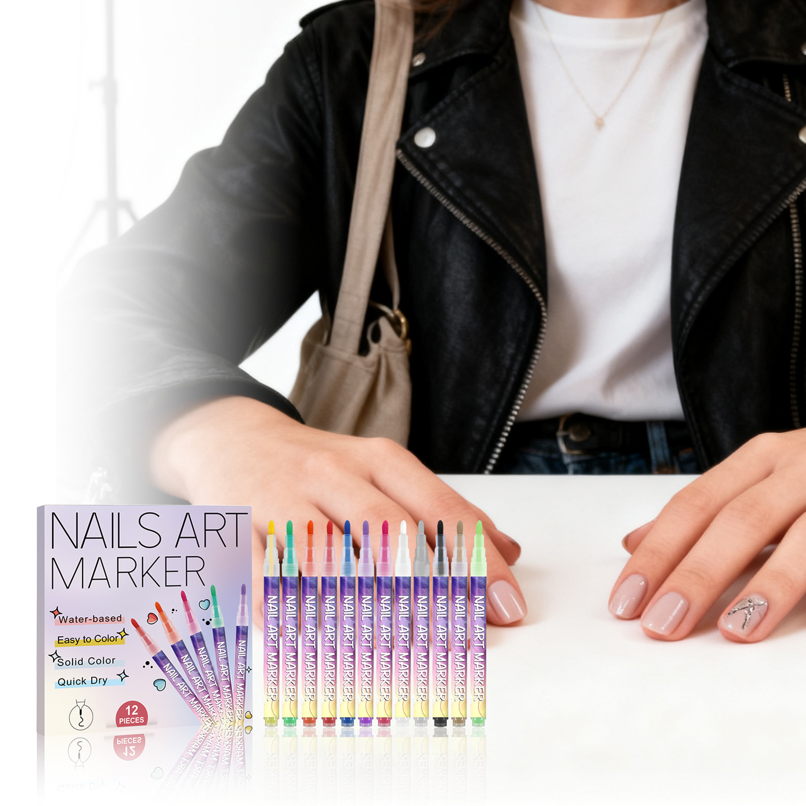 12Pcs Nail Art Pens With Fine  - огляд і ціна Correction Pen Fine