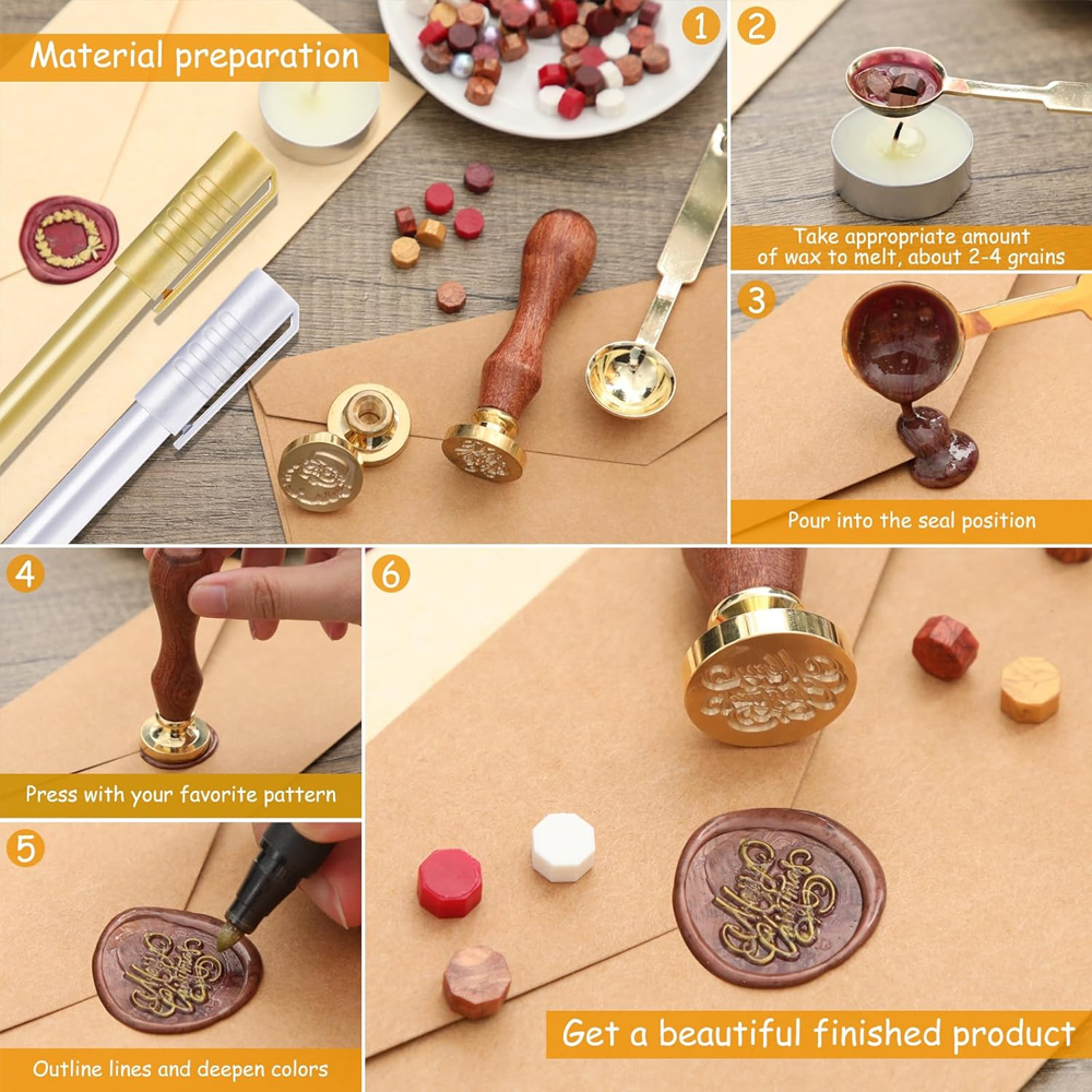 Custom Wax Seal Stamp, Persona - огляд і ціна Wax Seal Stamp Set
