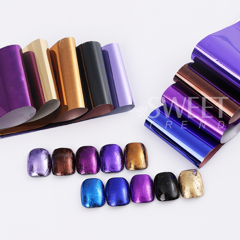 10pcs Metallic Nail Transfer F - огляд і ціна Gel Refill Pack