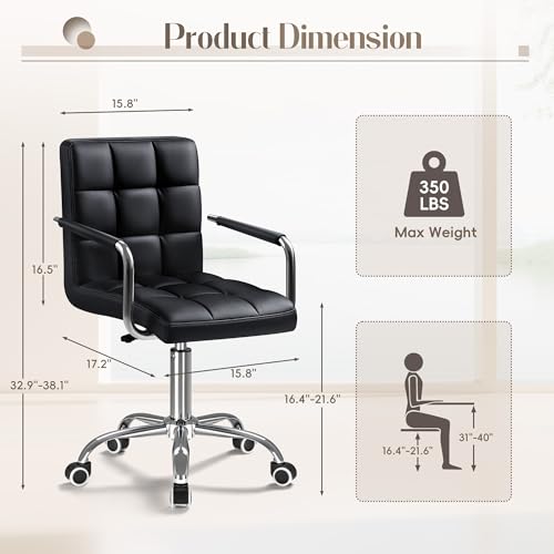 Black PU Leather Swivel Office - огляд і ціна Leather Desk Pad