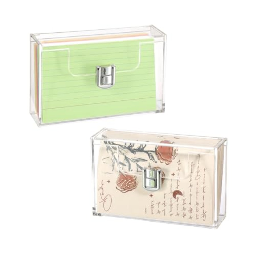 2 Pack Clear Acrylic Index Car - огляд і ціна Card Index Box