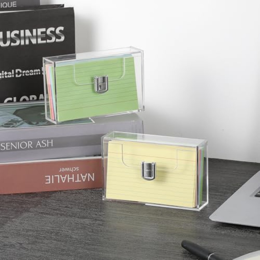 2 Pack Clear Acrylic Index Car - огляд і ціна Card Index Box