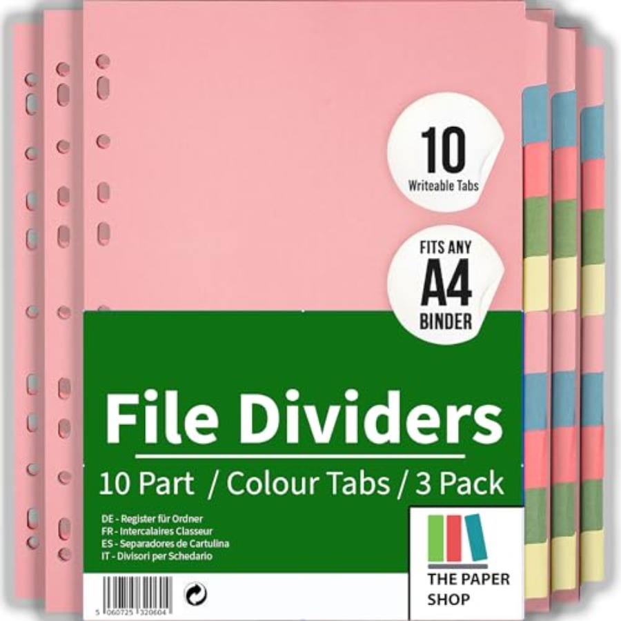 3 Pack] Binder Dividers with T - огляд і ціна Tab Divider A4