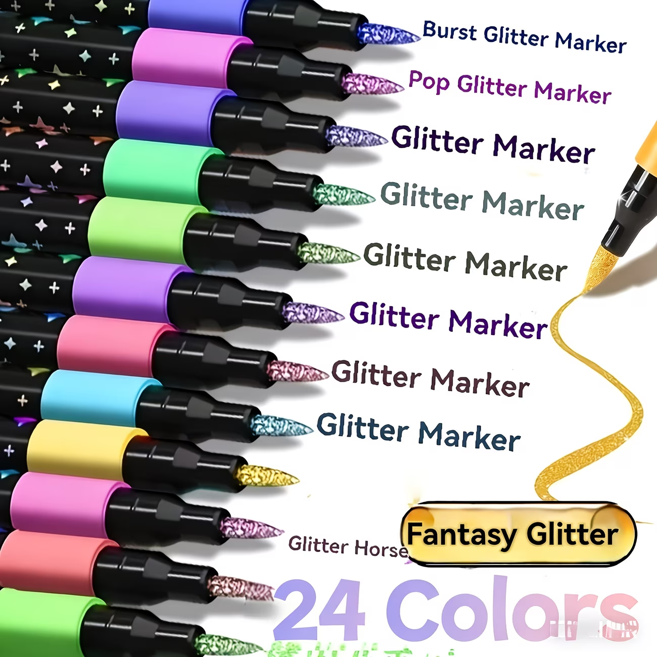 24 Colors Double Head Glitter  - огляд і ціна Correction Pen Fine