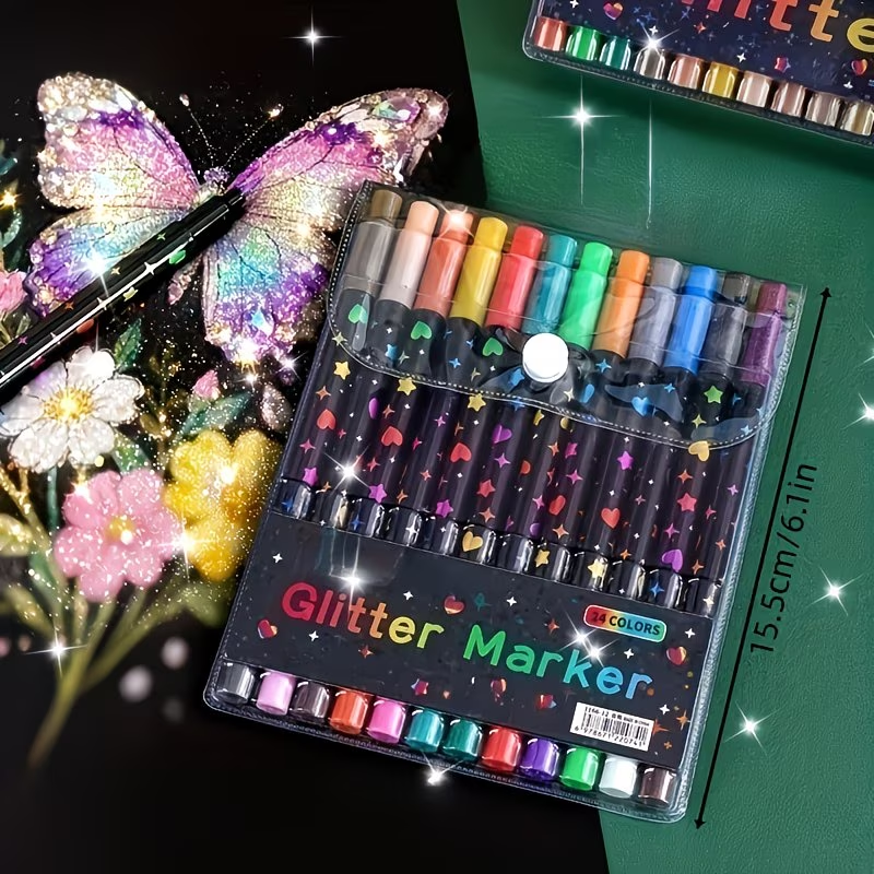 24 Colors Double Head Glitter  - огляд і ціна Correction Pen Fine