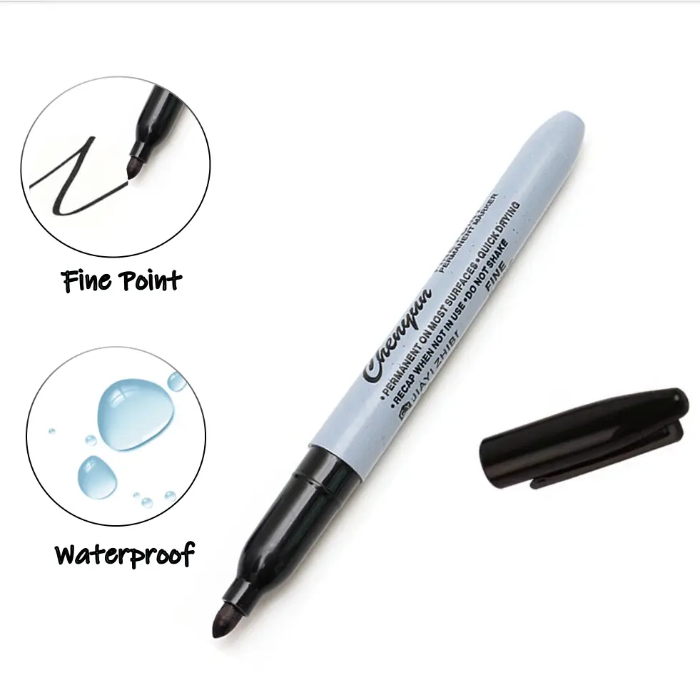 12pcs Black Permanent Marker P - огляд і ціна Correction Pen Fine