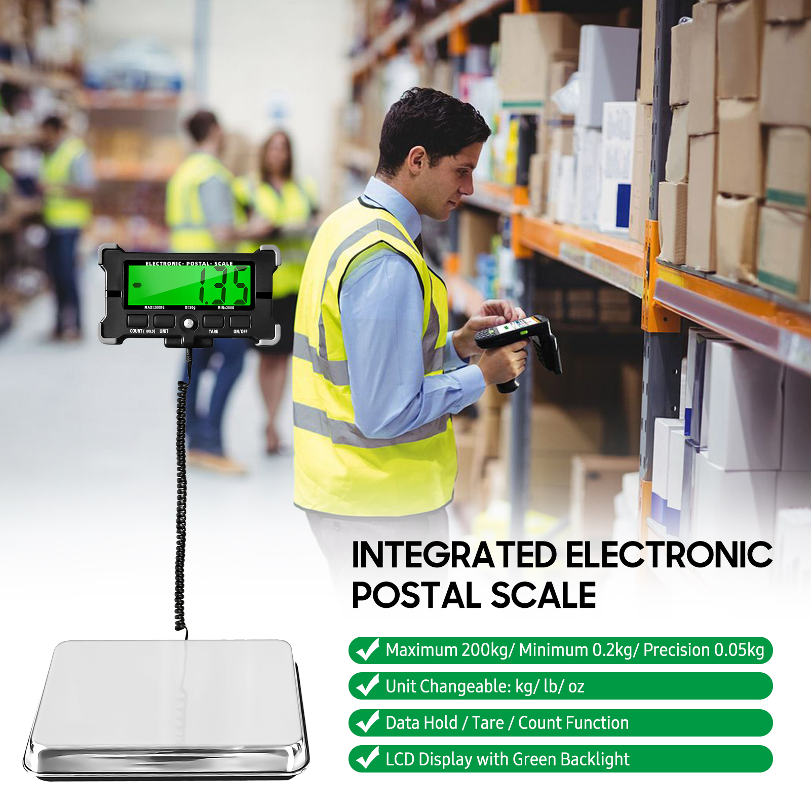 PS21 Digital Scale 200KG 120KG - огляд і ціна Tape Dispenser Weighted